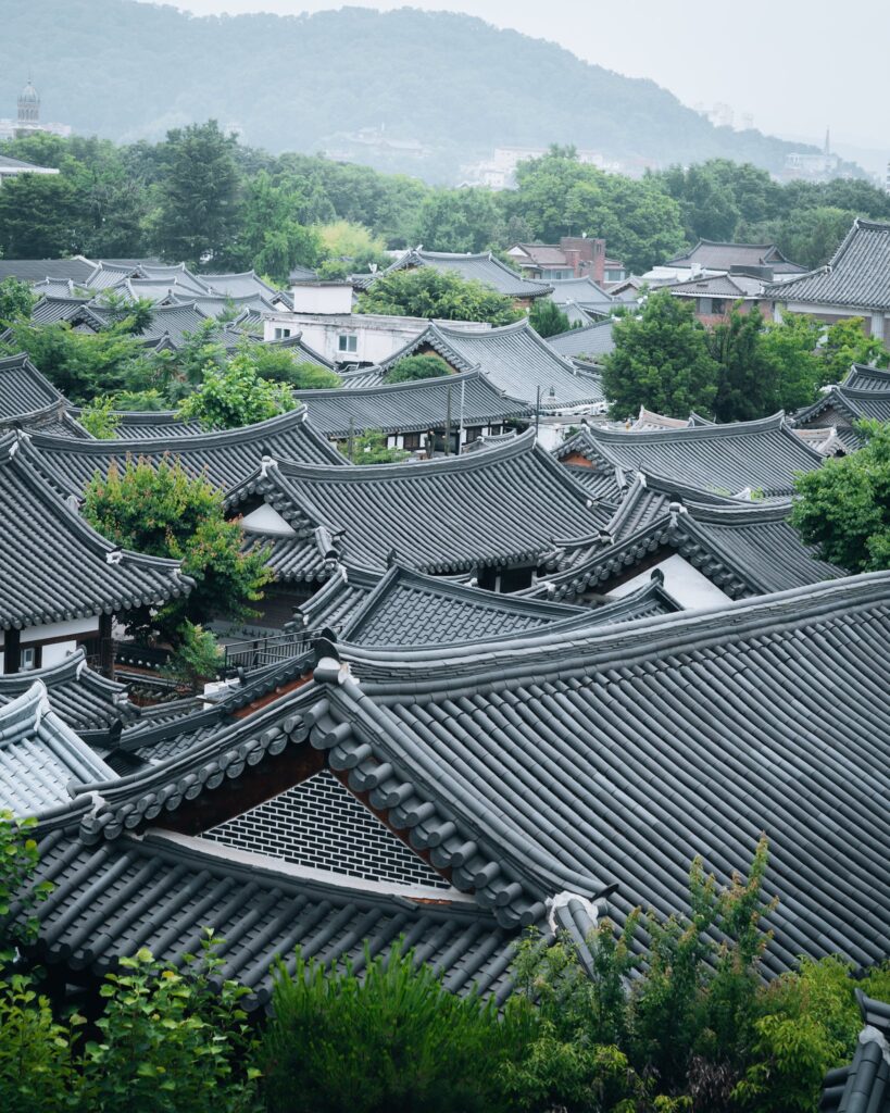 Traditional Asian Buildings Rooftops